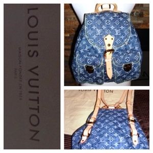💯Authentic Louis Vuitton Denim Backpack